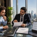 Corporate legal advisor reviewing contract terms with business setup companies in Dubai