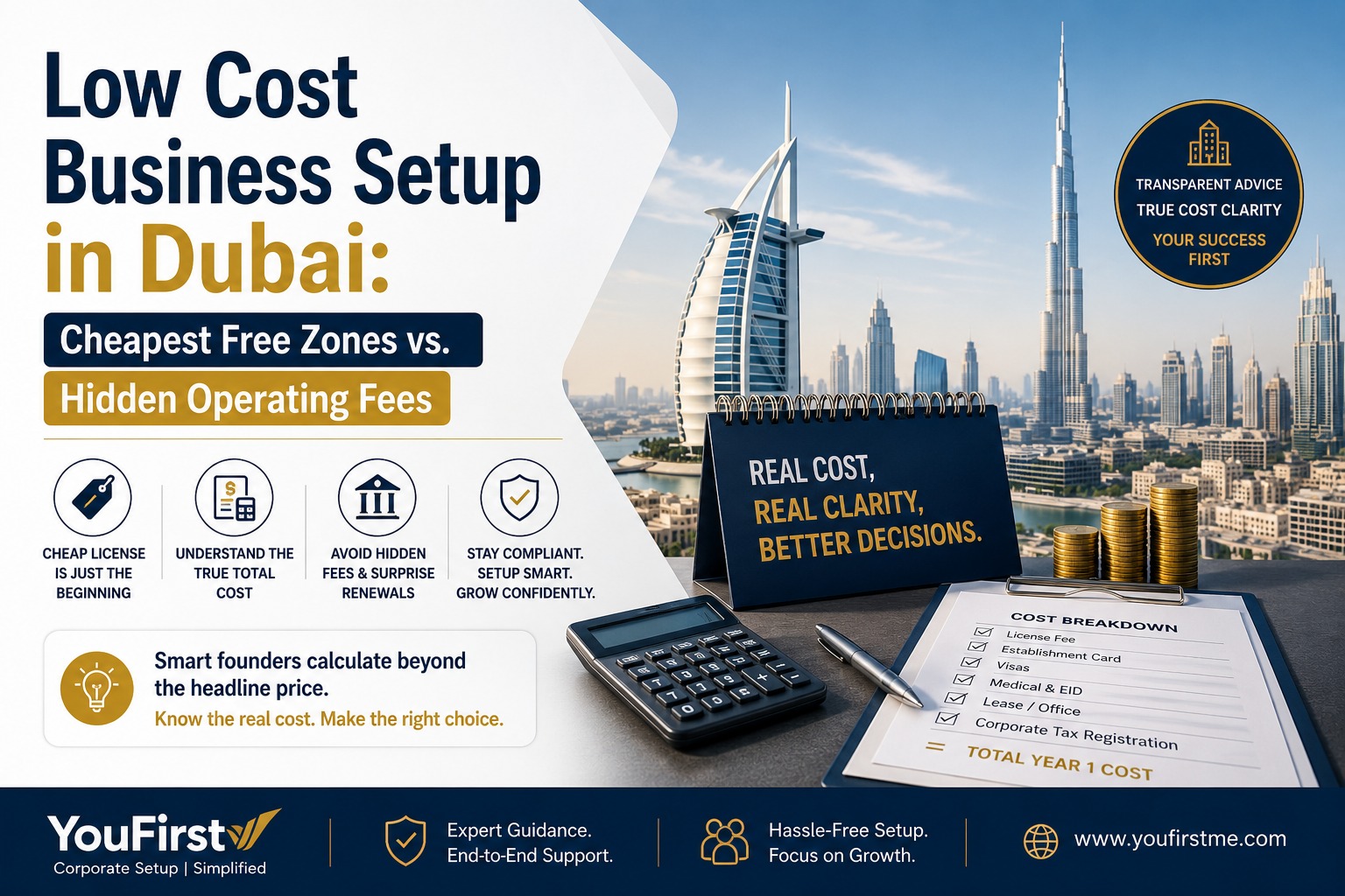 Low Cost Business Setup in Dubai: Cheapest Free Zones vs. Hidden Operating Fees